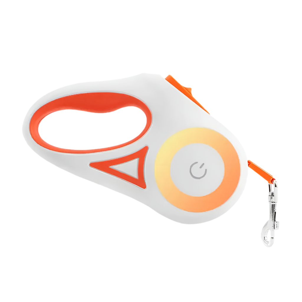Automatic Retractable Dog Leash with Built-In LED Collar | Hands-Free Control for Pets