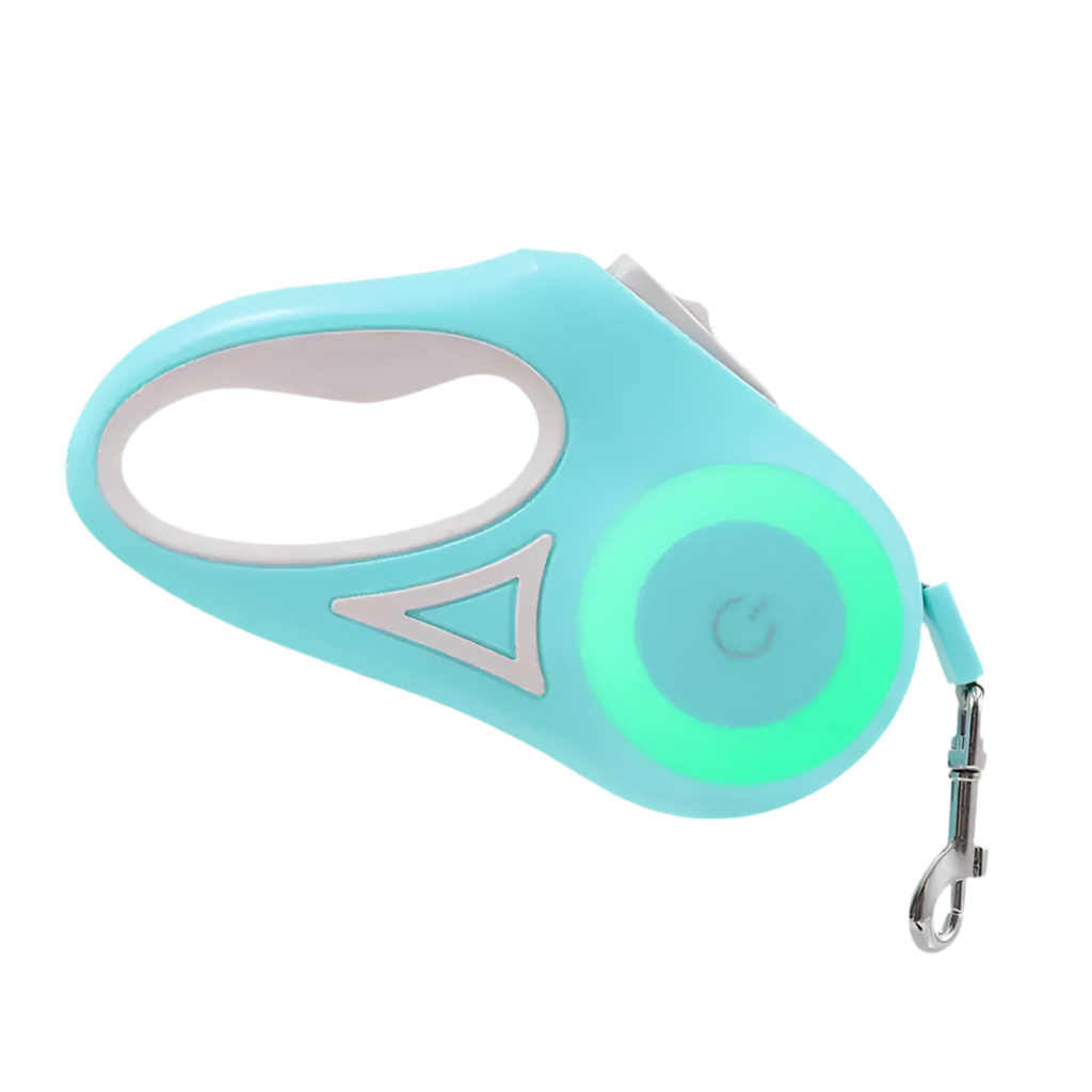 Automatic Retractable Dog Leash with Built-In LED Collar | Hands-Free Control for Pets