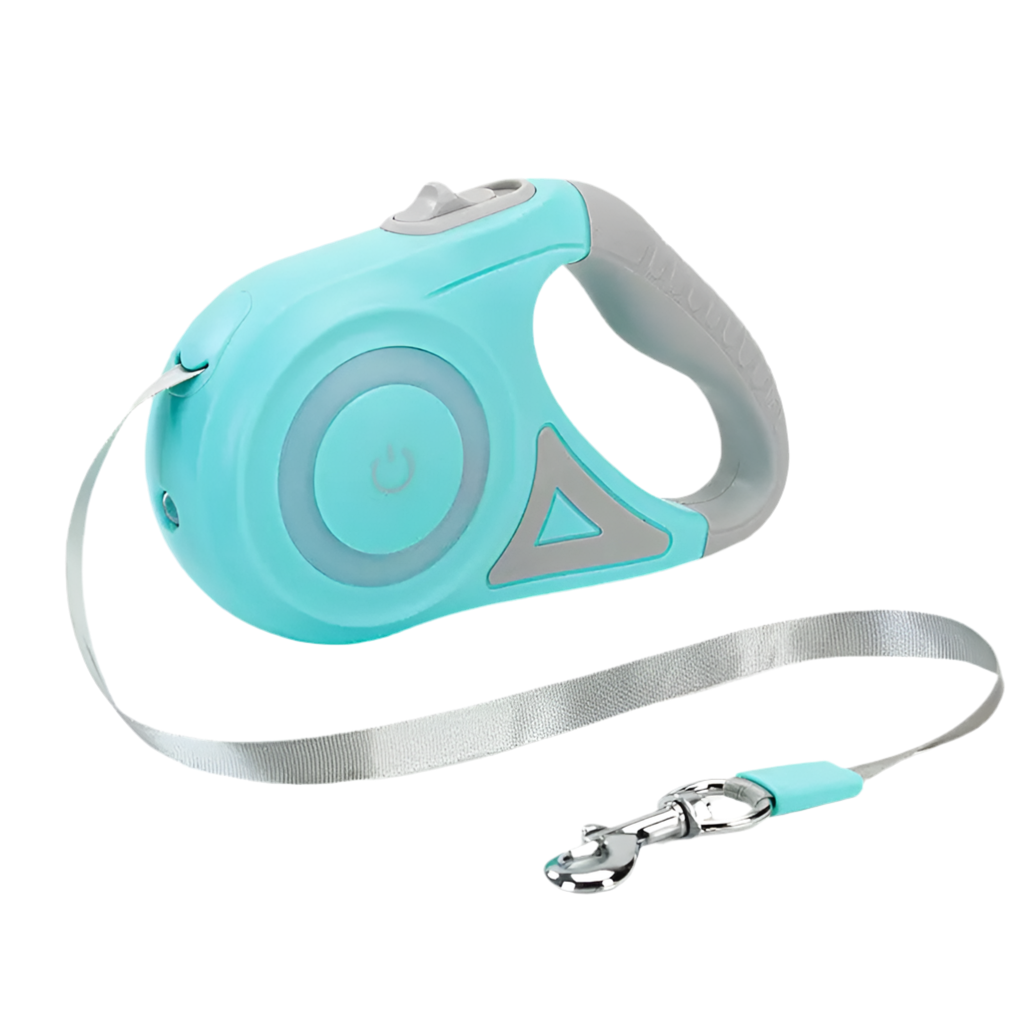 Automatic Retractable Dog Leash with Built-In LED Collar | Hands-Free Control for Pets