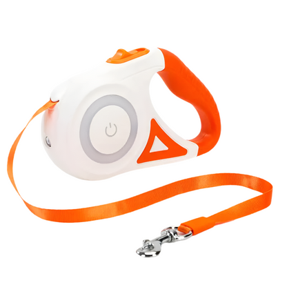 Automatic Retractable Dog Leash with Built-In LED Collar | Hands-Free Control for Pets