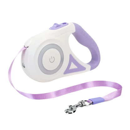 Automatic Retractable Dog Leash with Built-In LED Collar | Hands-Free Control for Pets