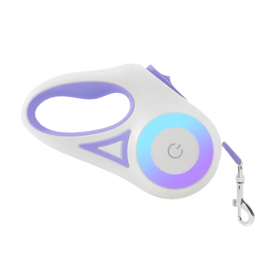Automatic Retractable Dog Leash with Built-In LED Collar | Hands-Free Control for Pets